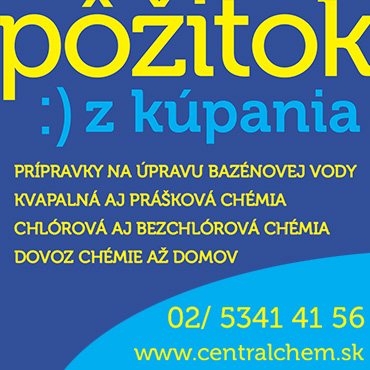 KONTAKT. Centralchem Vám prináša kvalitné prípravky série Modrá Voda a skúsenosti pre vaše bazény a sauny